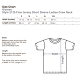 2120 Fine Jersey Short Sleeve Ladies Crew Neck Soft T-Shirt